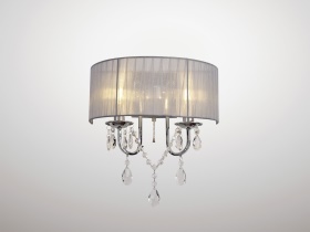 IL30061/GY  Olivia Crystal Switched Wall Lamp 2 Light